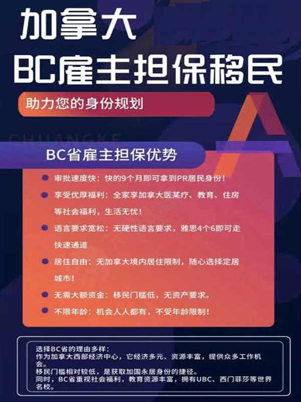 加拿大雇主担保+省提名，轻松拿枫叶卡