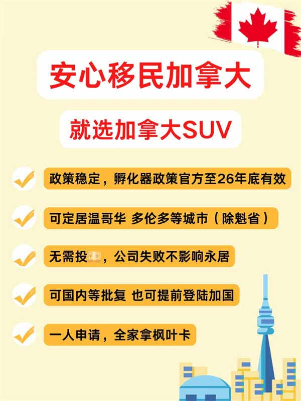 移民不知道去哪里？就选加拿大SUV