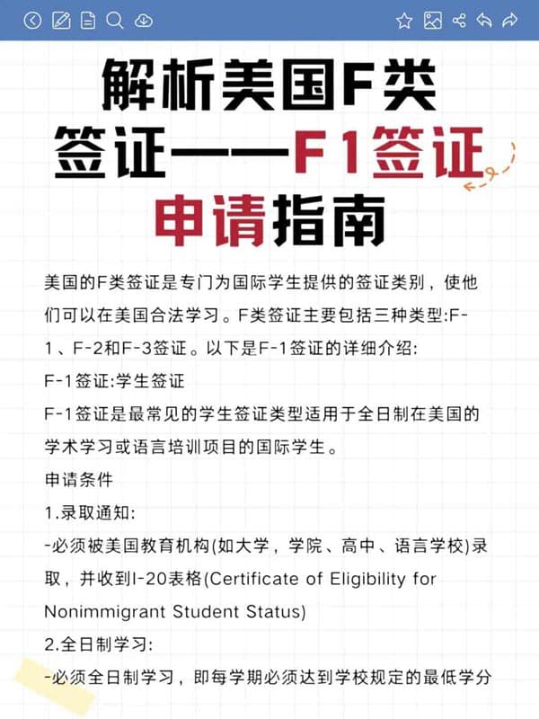 美国F1签证申请指南，轻松搞定美签