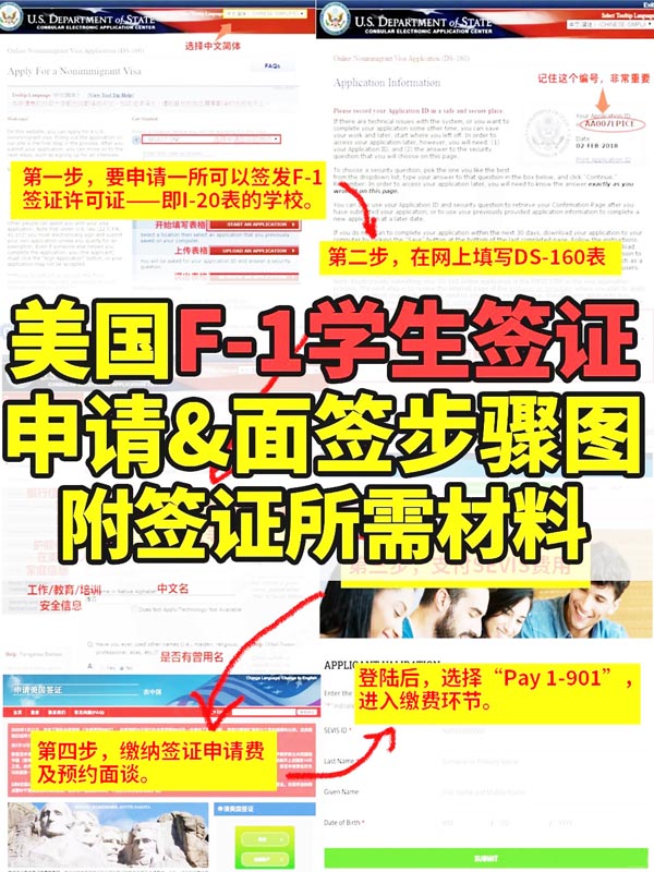 美国F1学生签证申请&面签步骤、签证材料