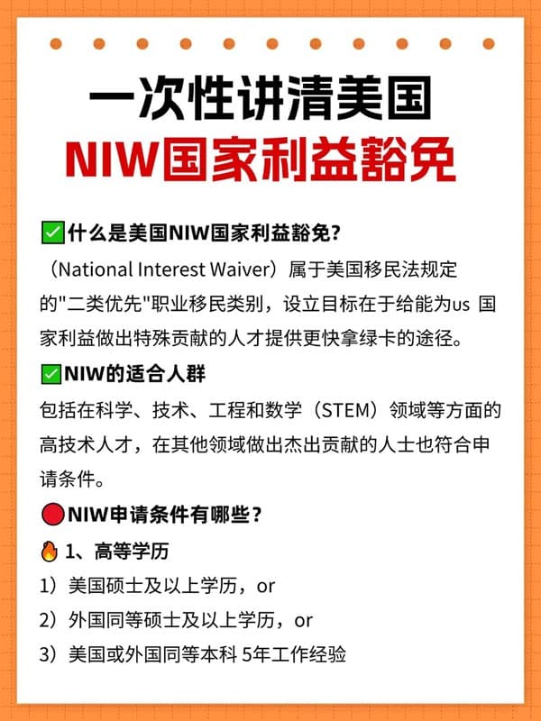 一次性把美国NIW国家利益豁免绿卡说清楚